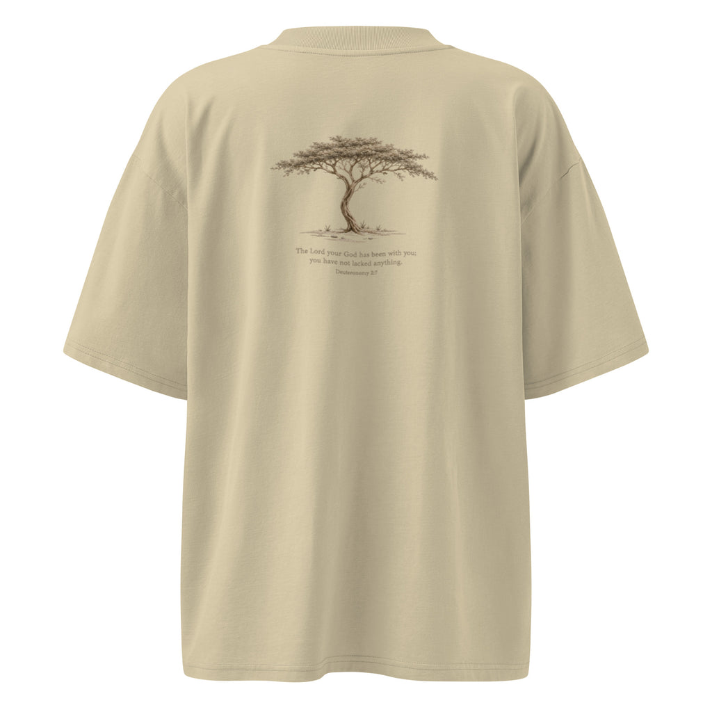 Unisex organic oversized high neck t-shirt- Acacia Flower by Rooted Wellness