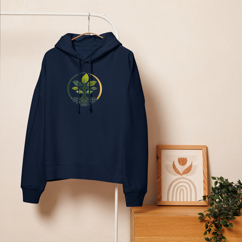 Women's organic mid-weight hoodie by Rooted Wellness
