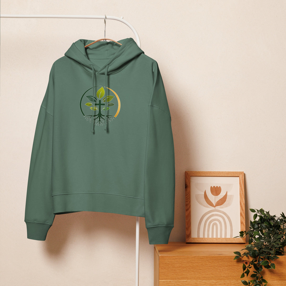 Women's organic mid-weight hoodie by Rooted Wellness